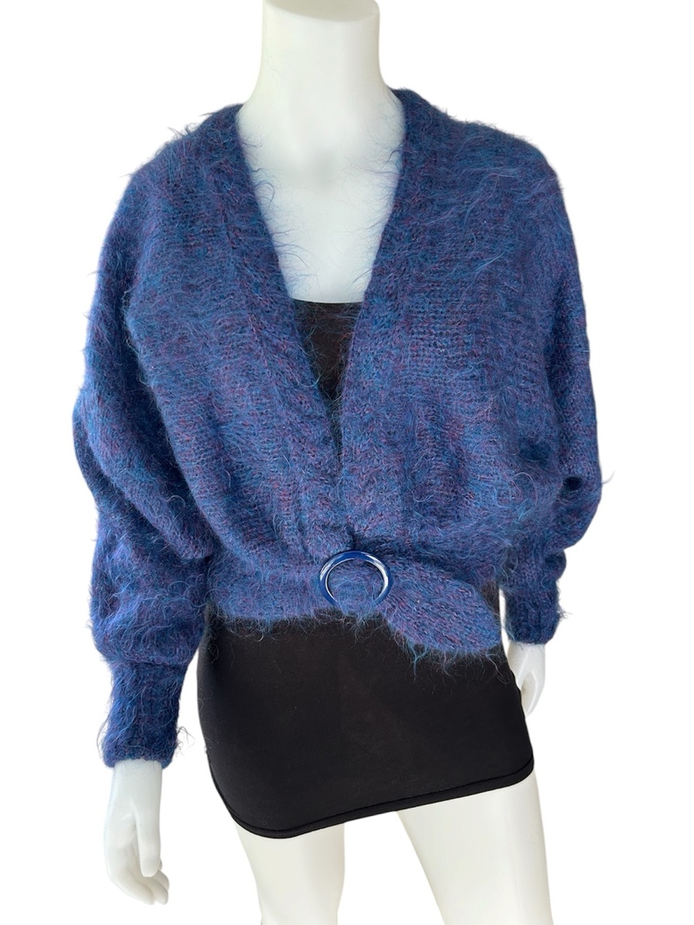 Vintage Cropped Sweater Large Wool Mohair Warm Winter Fall Après-ski 80s